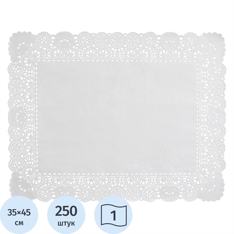 Изображение товара Ажурные бумажные салфетки Aviora 35x45 см белые 250 листов