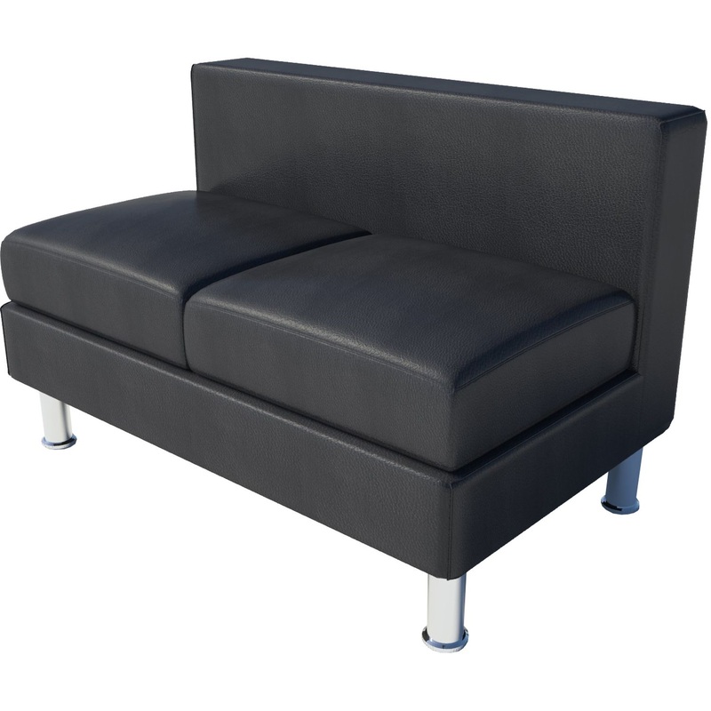 Изображение товара Модуль дивана прямой Лайт 2 двухместный чёрный из экокожи