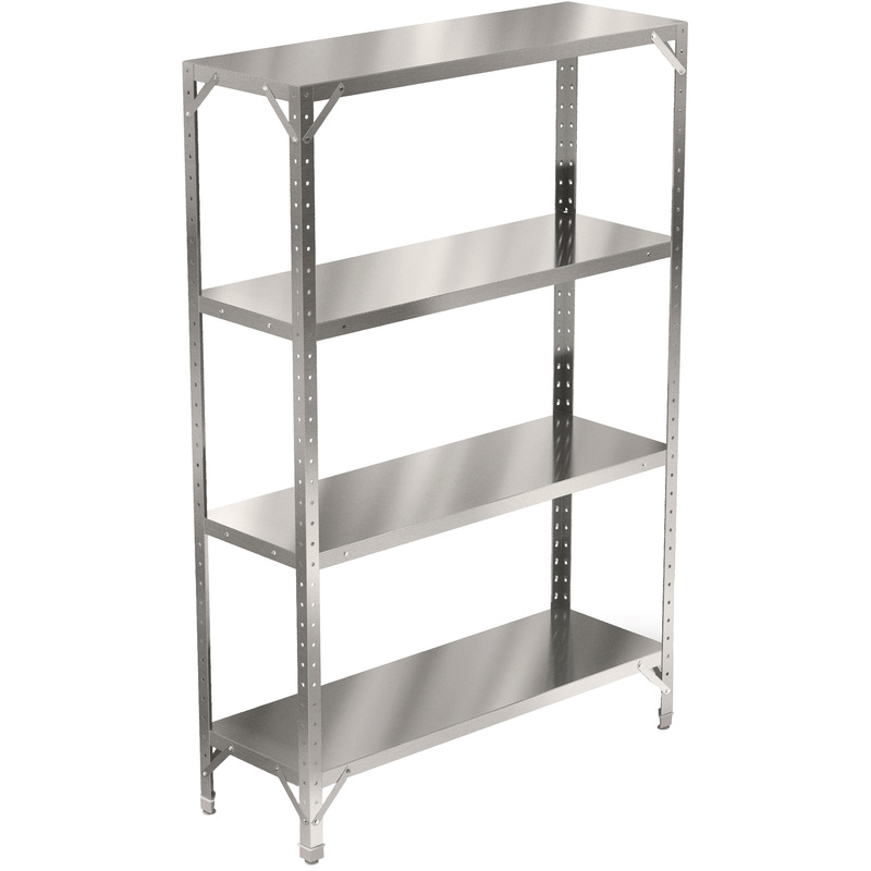 Изображение товара Металлический стеллаж СР-18/604ц 4 полки, регулируемые по высоте, Россия