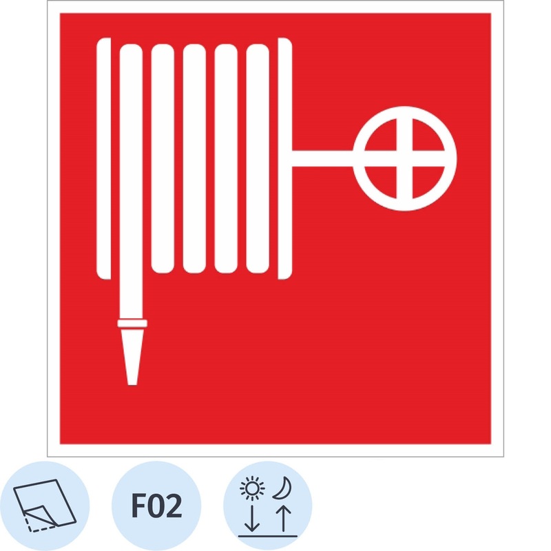 Изображение товара Знак безопасности пожарный кран F02 200x200 мм пленка ПВХ 10 штук