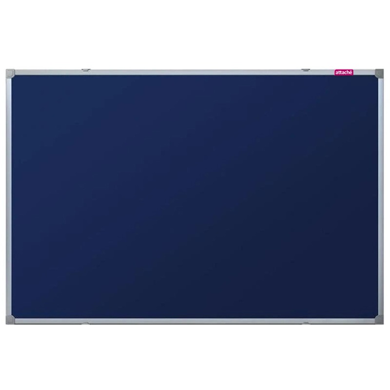 Изображение товара Доска текстильная 90x120 см Attache цвет покрытия синий алюминиевая рама
