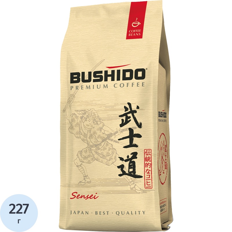 Изображение товара Кофе в зёрнах Bushido Sensei 100% арабика, 227 г, средней обжарки