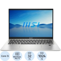 Ноутбук MSI Prestige 14 Evo B13M-635US 14" Silver Intel Core i5  13500H/32 ГБ/SSD 1024 ГБ/Intel Iris Xe Graphics (9S7-14F122-635)