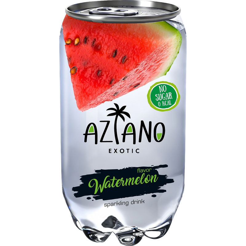 Изображение товара Напиток слабогазированный Aziano Watermelon без сахара 0.35 л