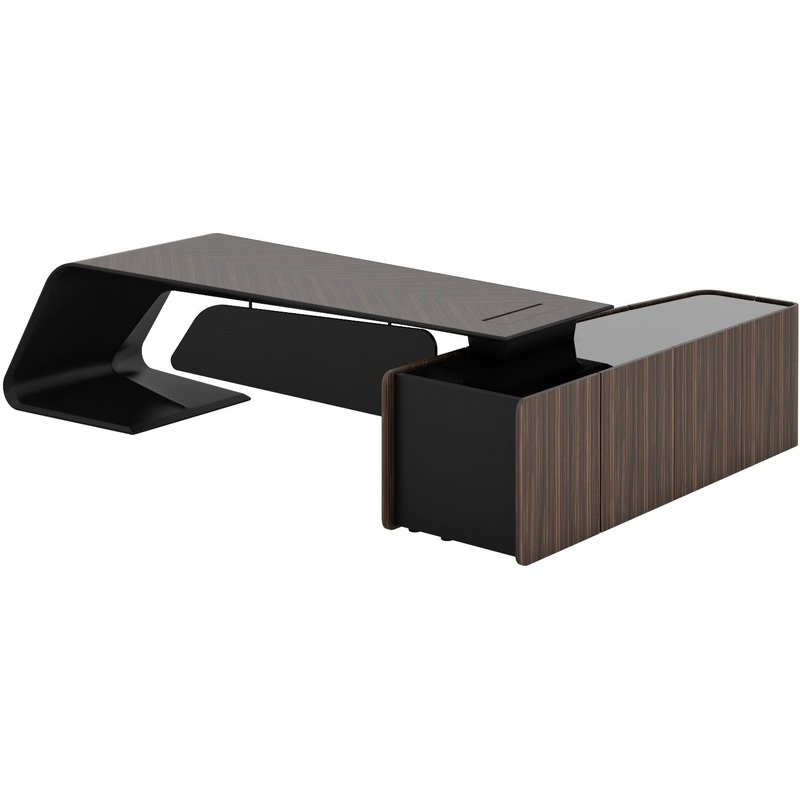 Изображение товара Стол руководителя письменный Bugatti BJD-2822W-L с тумбой и электронным замком