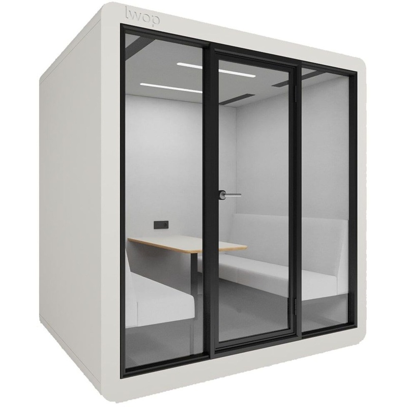 Изображение товара Кабина акустическая Lwop Six белая/черная 2200х1800х2364 мм для переговоров и работы
