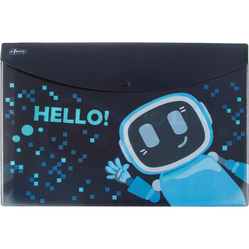 Изображение товара Папка-конверт на кнопке School Robot Hello А4 180 мкм 2 шт