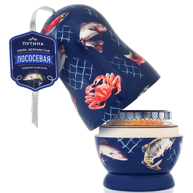 Изображение товара Икра лососевая Путина в стеклянной банке 120 г деликатес высшего качества