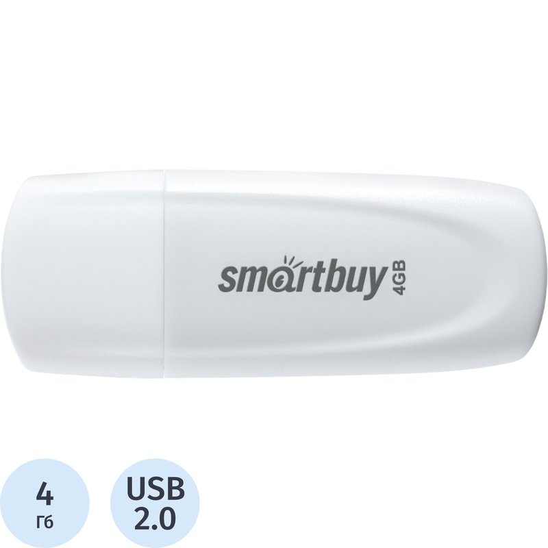Изображение товара Флешка USB 2.0 4 ГБ SmartBuy Scout SB004GB2SCW - надежное переносное хранилище данных