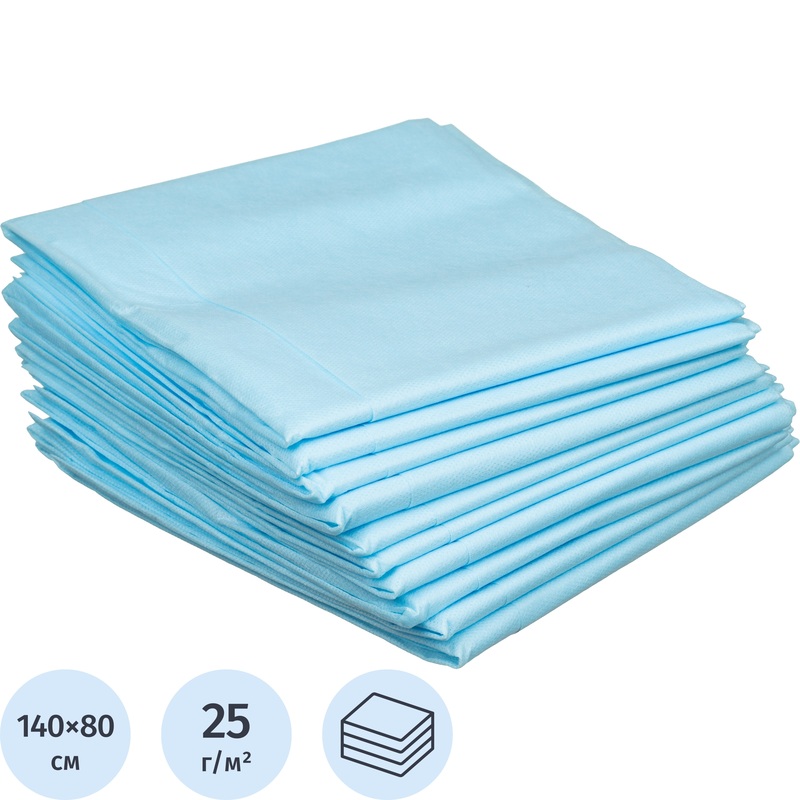 Изображение товара Одноразовые простыни Гекса 140x80 голубые 20 штук в упаковке