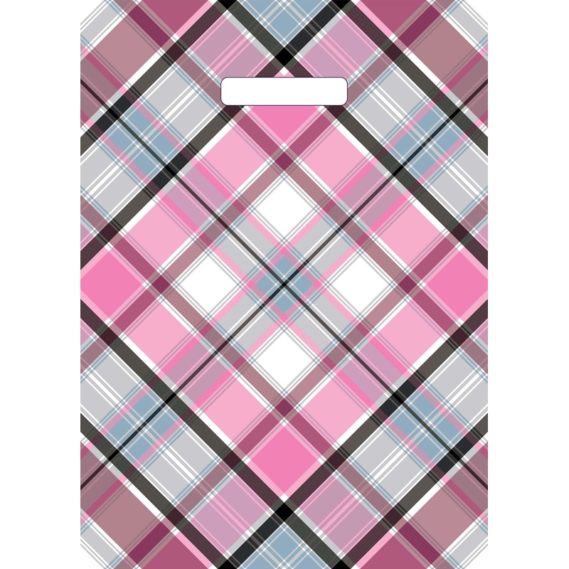 Изображение товара Пакеты полиэтиленовые Артпласт Шотландка розовый 29x40 см 50 штук