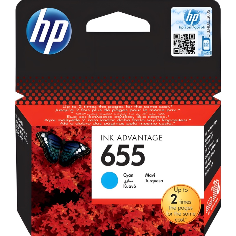 Изображение товара Оригинальный струйный картридж HP 655 CZ110AE голубой для Ink Advantage