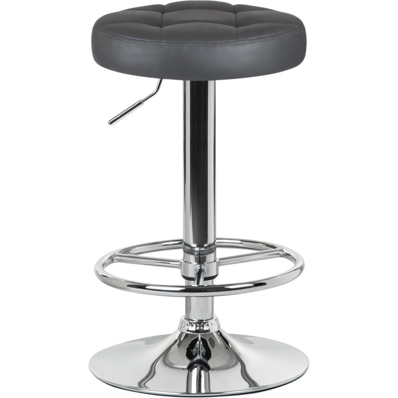 Изображение товара Табурет барный DOBRIN BRUNO серый/хром (кожзаменитель, фанера)