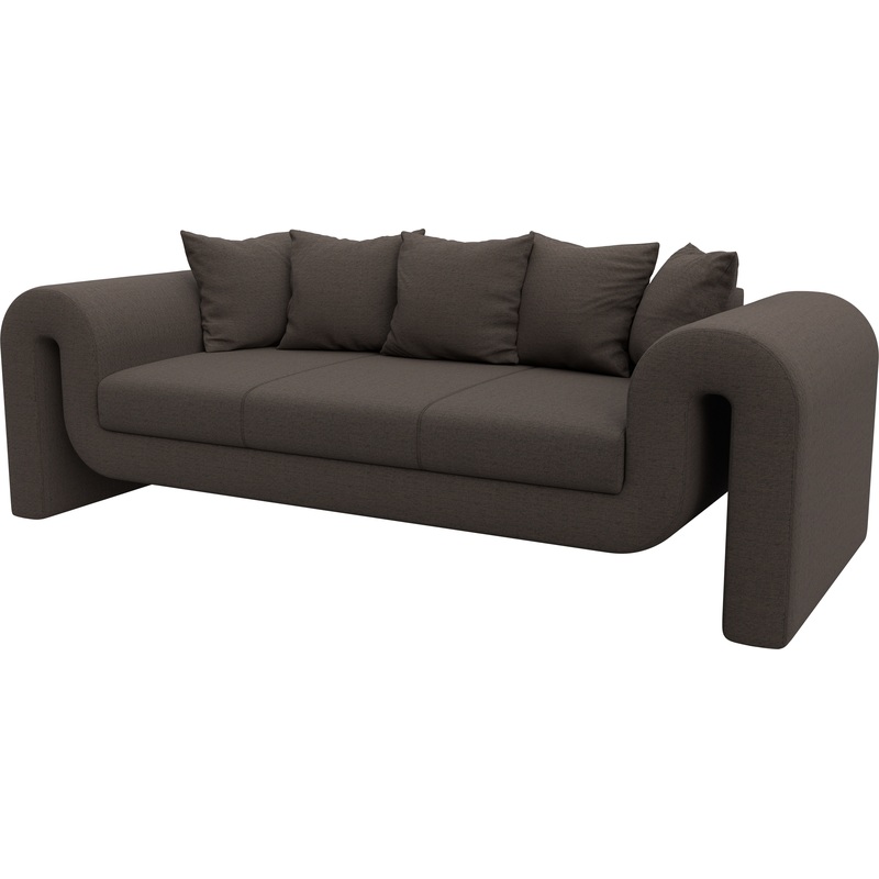 Изображение товара Диван Комфорт Волна трёхместный коричневый ткань