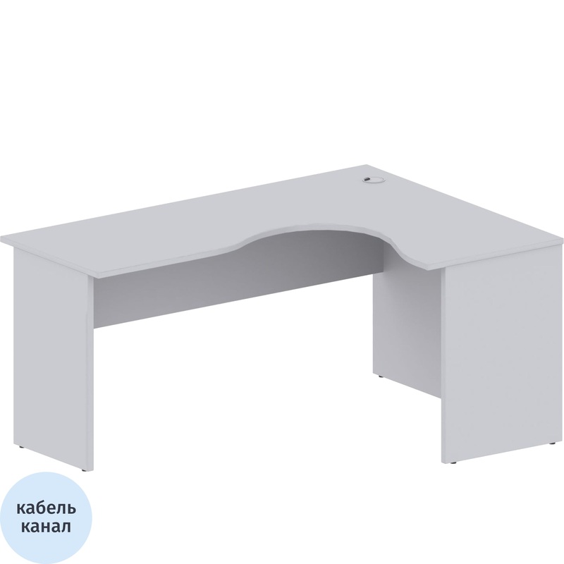 Изображение товара Стол угловой Комус Мебель (Easy to lead) Easy One 888.889 правый (серый, 1600х1200х743 мм)