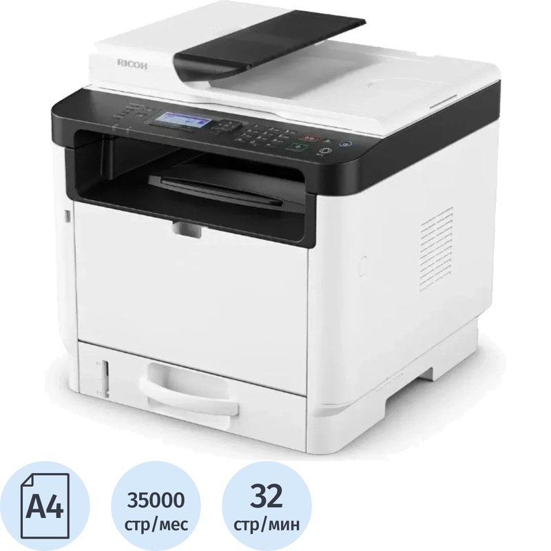 Изображение товара МФУ лазерное чёрно-белая печать А4 Ricoh M 320SE Ethernet (RJ-45), USB (434088)