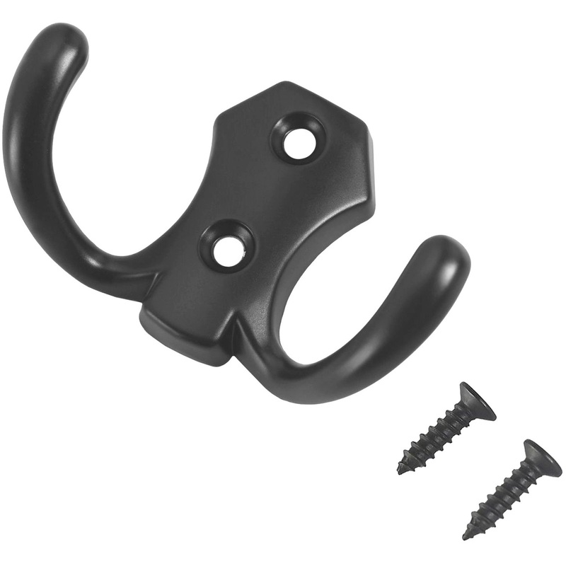 Изображение товара Настенная вешалка StahlBuro 306 B BL двойной крючок черная матовая