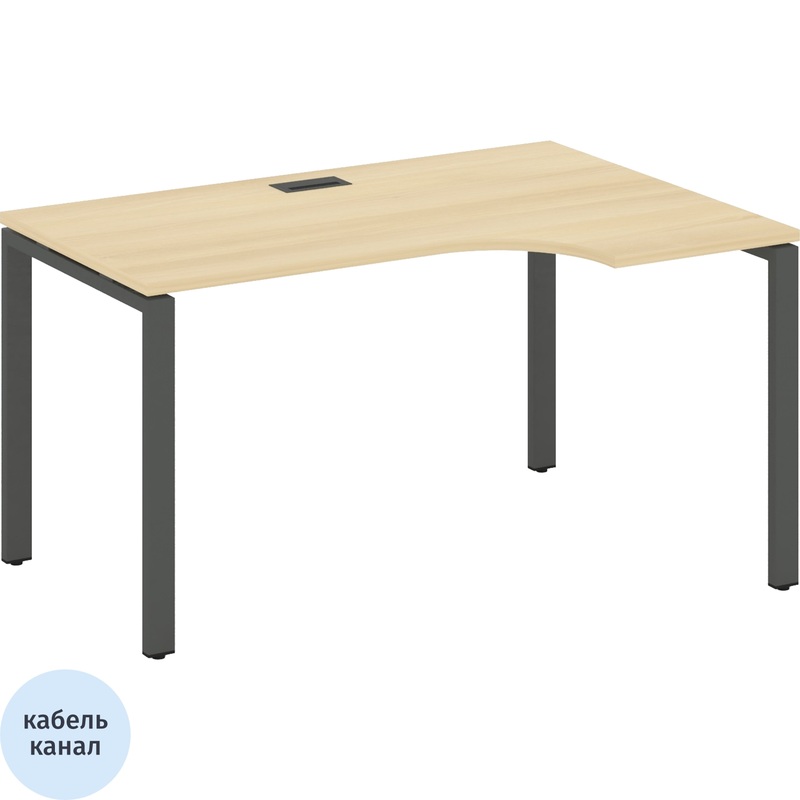Изображение товара Стол эргономичный SN-6P.SPA-022(R) правый (акация лорка/антрацит, 1580х980х750 мм)