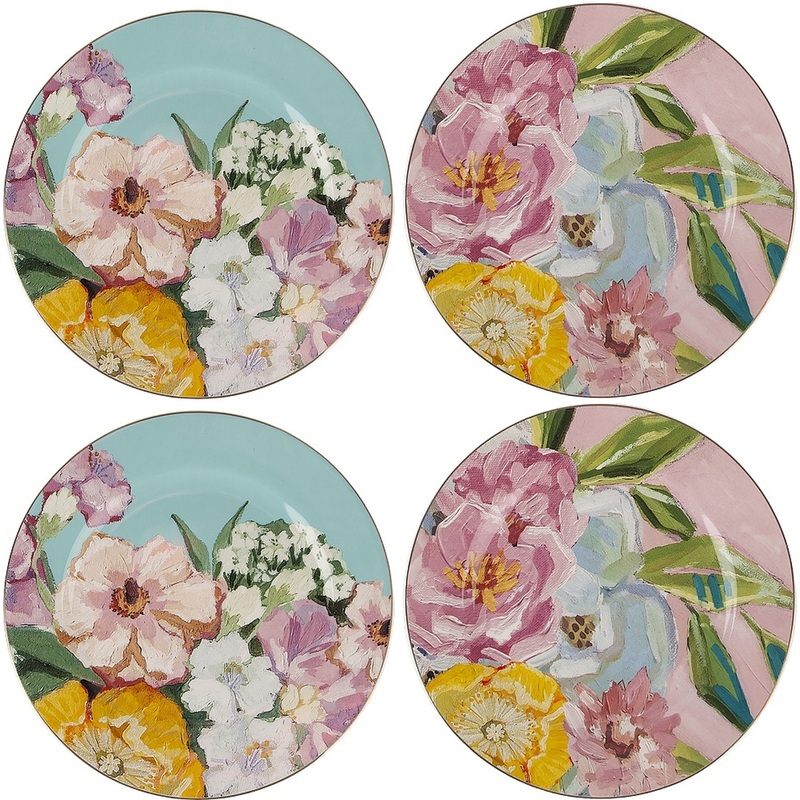 Изображение товара Набор тарелок на 4 персоны Nouvelle Home Flowers фарфоровый