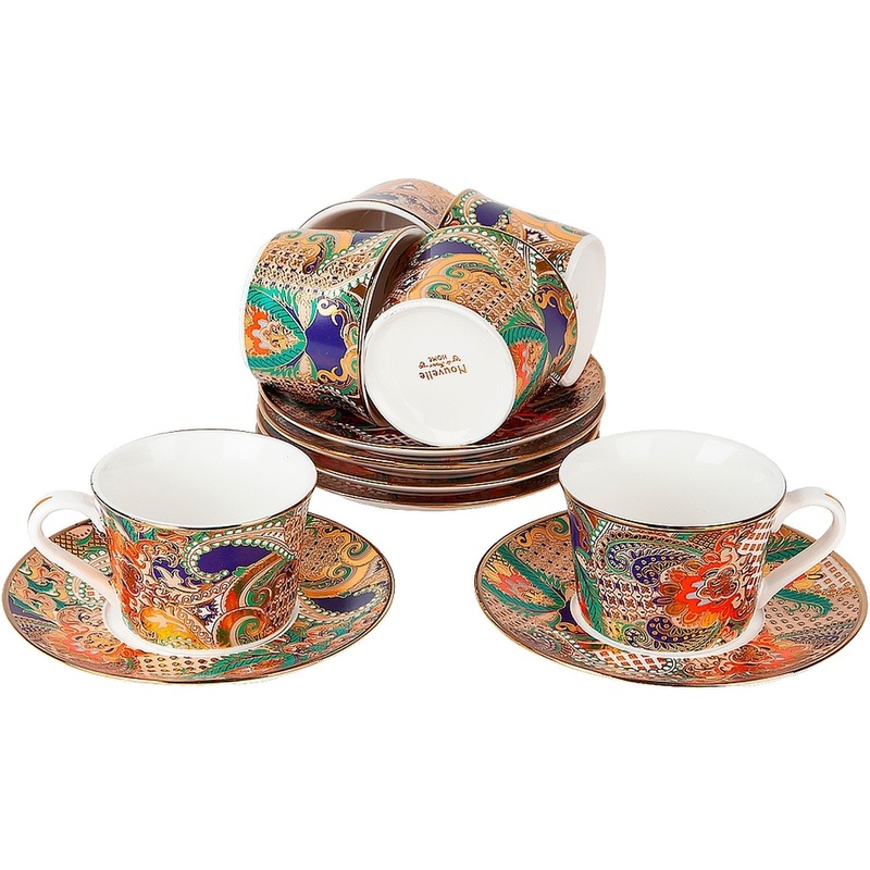 Изображение товара Чайный набор фарфоровый Nouvelle Home Saphir на 6 персон 12 предметов подарочный