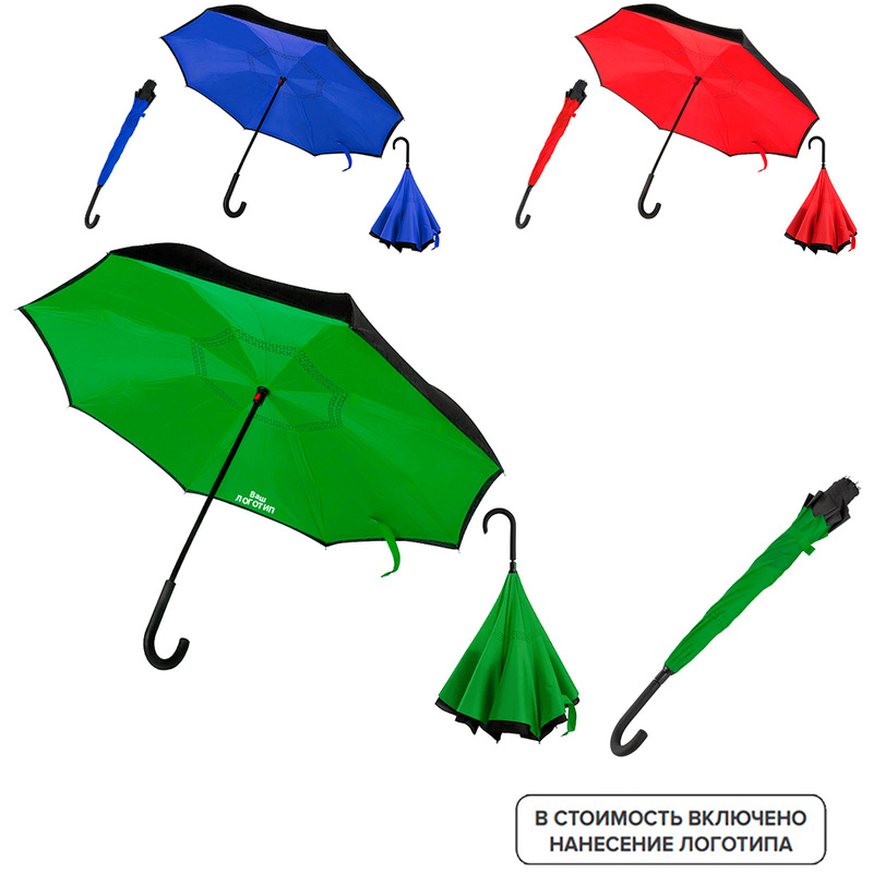 Изображение товара Зонт трость механический Chaplin с нанесением логотипа универсальный