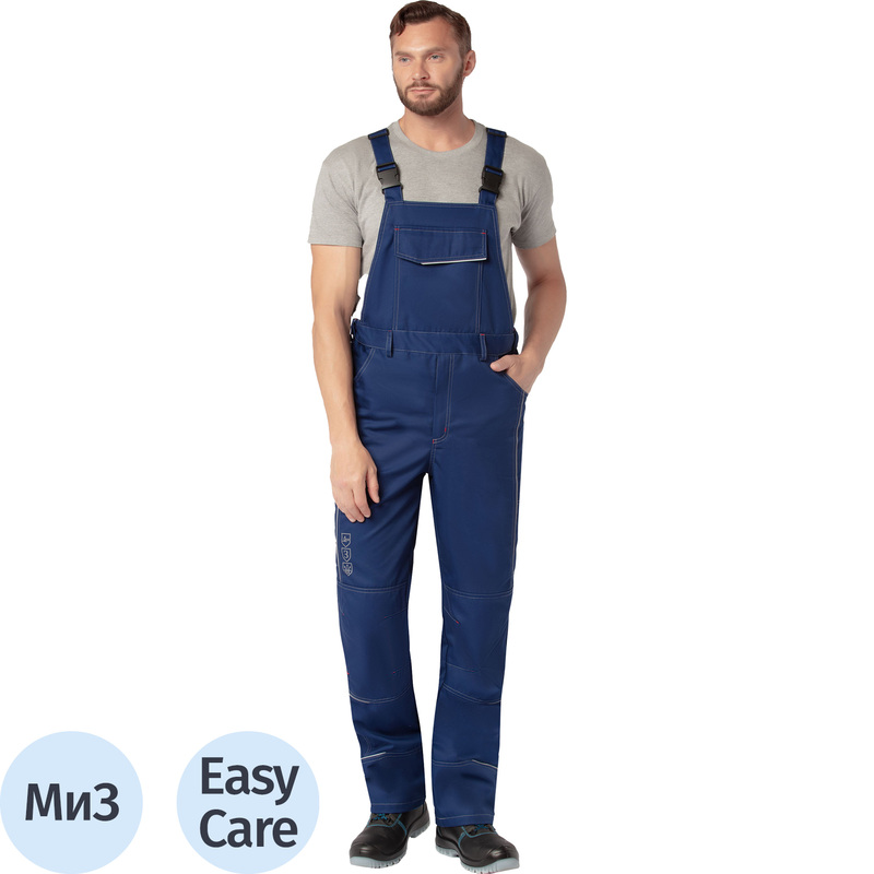 Изображение товара Полукомбинезон рабочий летний мужской л51-ПК с СОП синий размер 48-50
