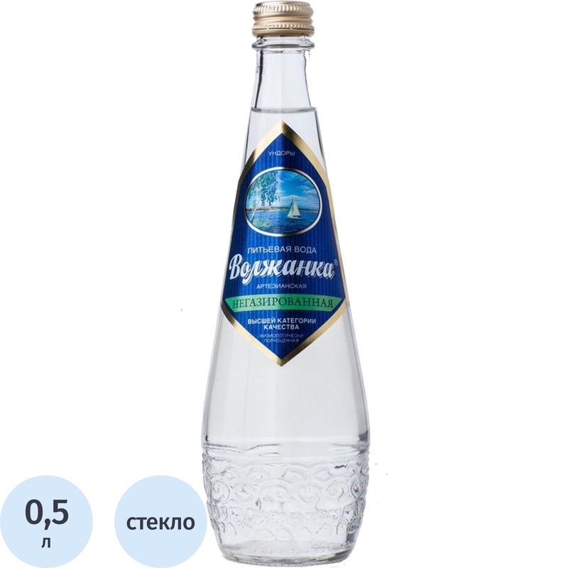 Изображение товара Вода питьевая Волжанка негазированная 0.5 л