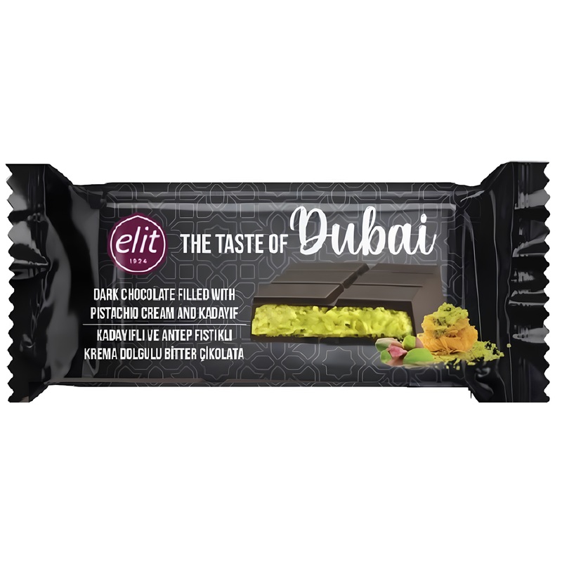 Изображение товара Шоколад Elit 1924 Дубайский тёмный с фисташковой начинкой и кадаифом 90 г