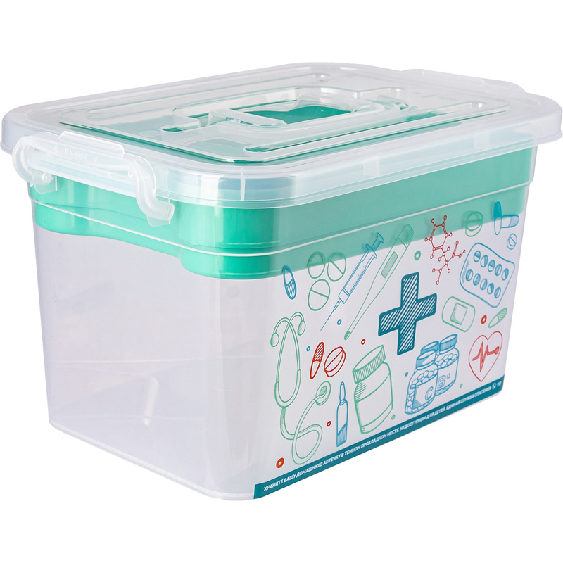 Изображение товара Контейнер для аптечки Домашний доктор 10 л прозрачный
