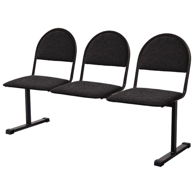 Изображение товара Многоместная секция Квинт СМ 116-03C черная (3 места, ткань/металл)