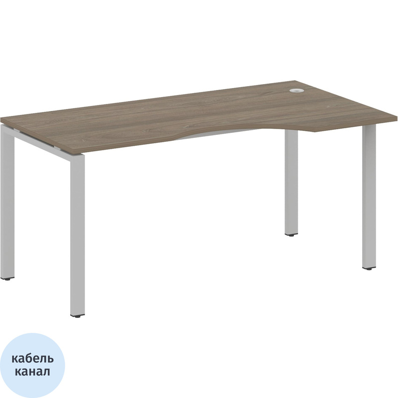 Изображение товара Эргономичный рабочий стол Metal System Style БП.СА-1 правый 1600х900 мм