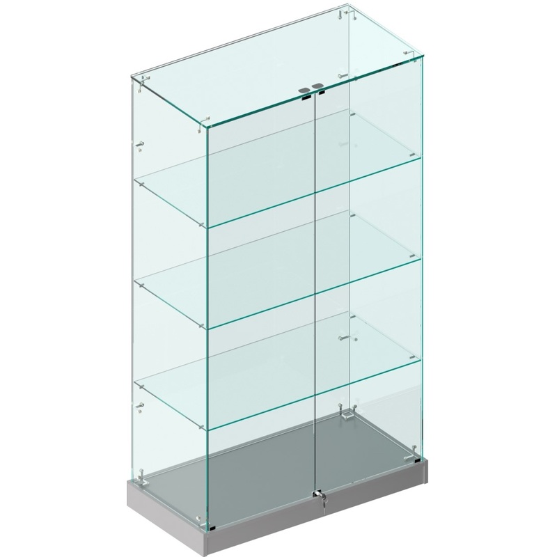Изображение товара Витрина для товаров Истра 5 серый/прозрачный 900х450х1600 мм