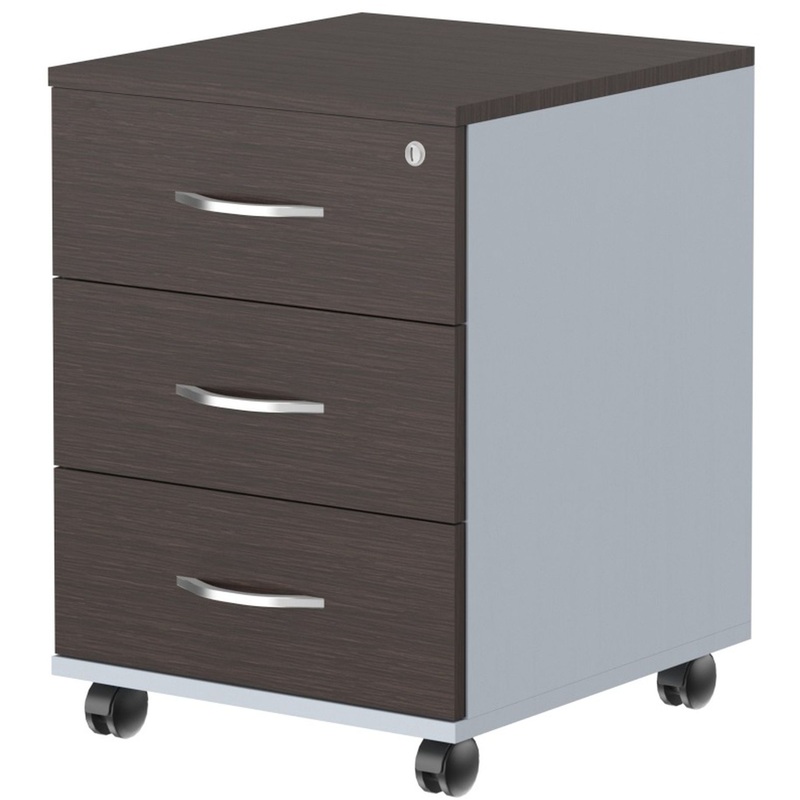 Изображение товара Тумба подкатная Imago с замком венге магия металлик 3 ящика