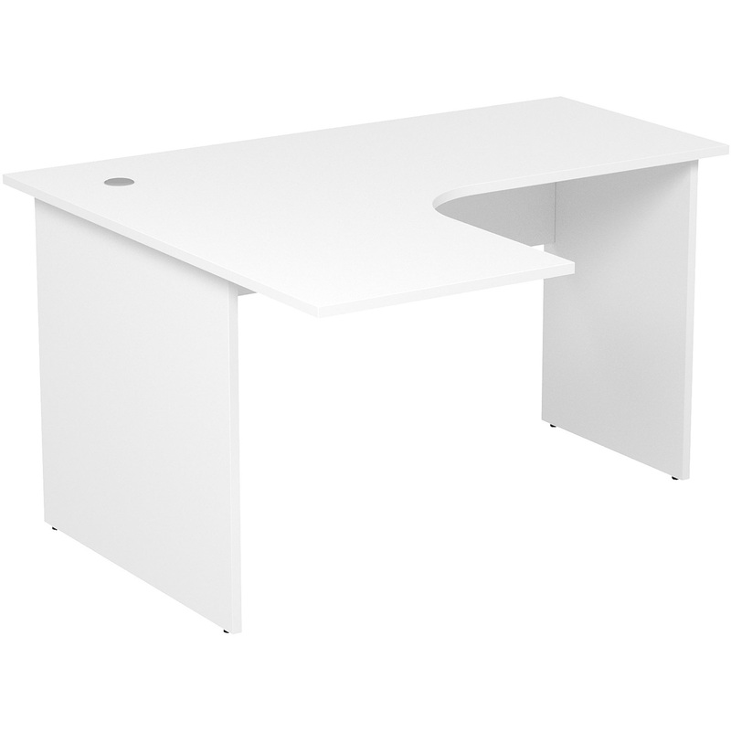 Изображение товара Криволинейный письменный стол 2С.030 левый белый размеры 1400 на 1200 мм