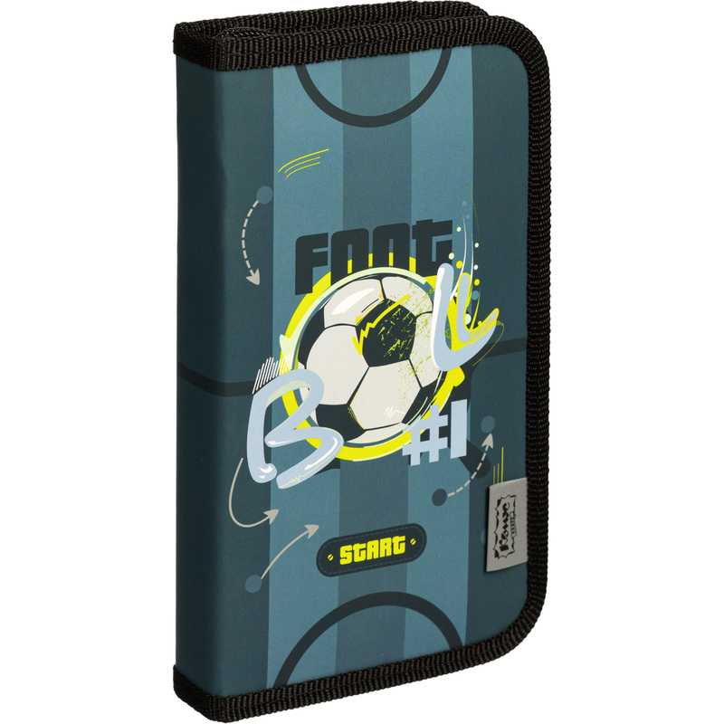 Изображение товара Пенал односекционный Комус Класс Football черный для мальчиков