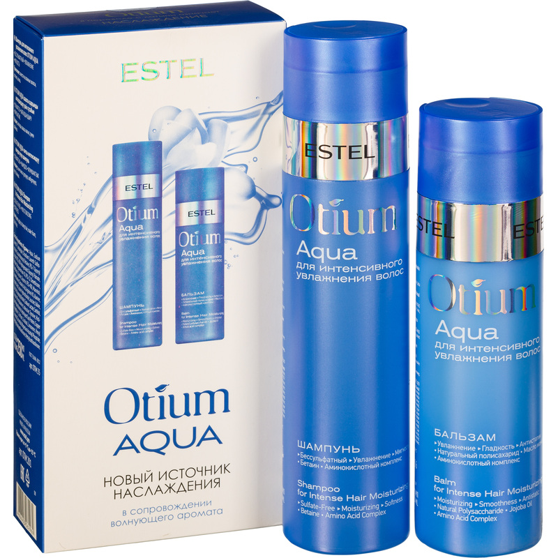 Изображение товара Подарочный набор косметики для женщин Estel Otium Aqua шампунь и бальзам для ухода за волосами