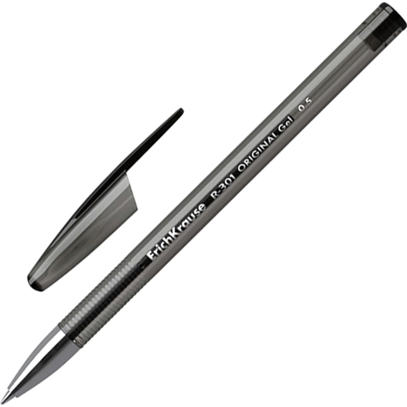 Изображение товара Ручка гелевая неавтоматическая Erich Krause R-301 Original Gel Stick чёрная (толщина линии 0.4 мм, 42721)