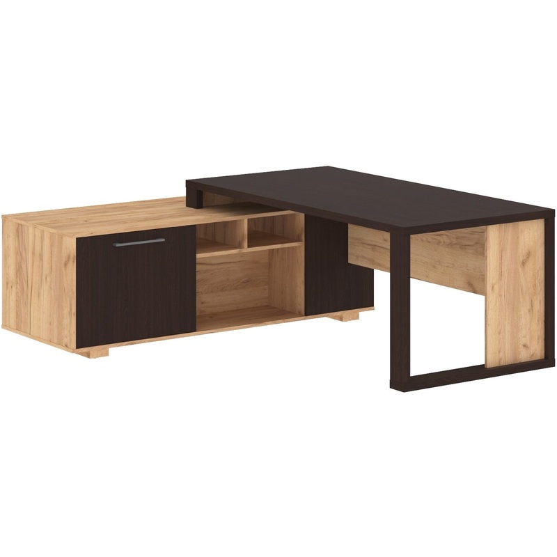 Изображение товара Угловой офисный стол Alto ACT 2118L с тумбой левый венге магия дуб бофорд