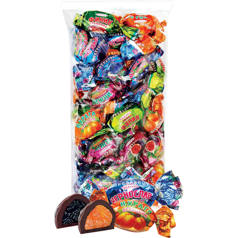 Изображение товара Конфеты Кремлина Микс шоколадных фруктов 1 кг мягкая упаковка