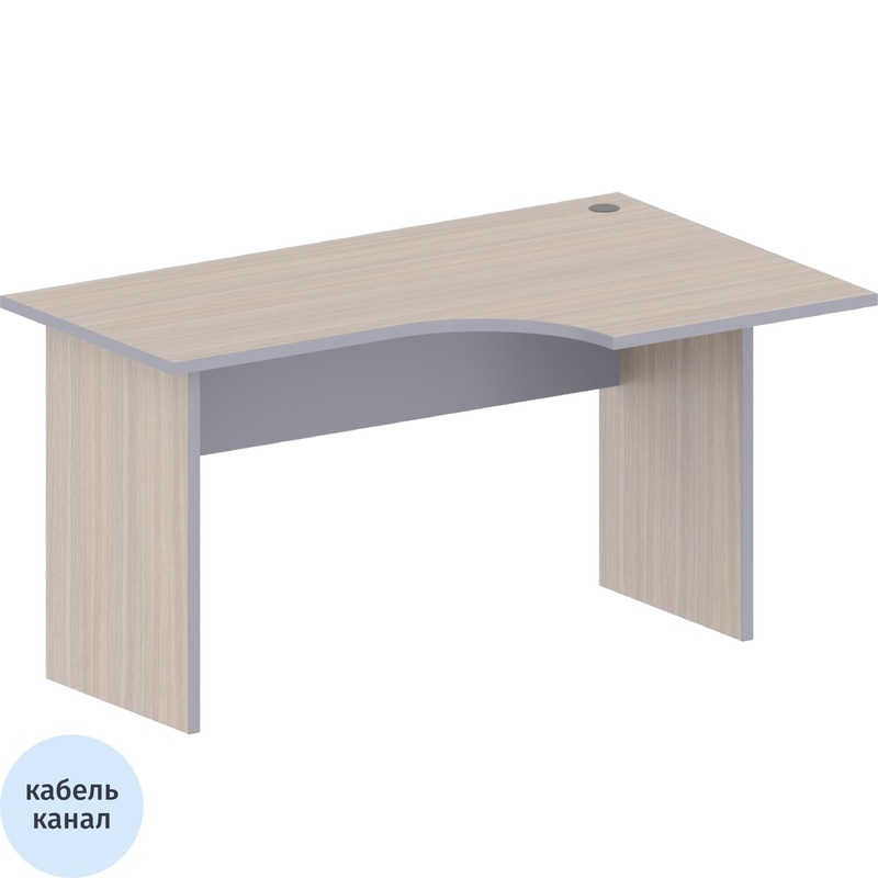 Изображение товара Стол эргономичный Комус Мебель (Easy to lead) Easy Business 438.009 правый (дуб светлый/серый, 1400х900х747 мм)