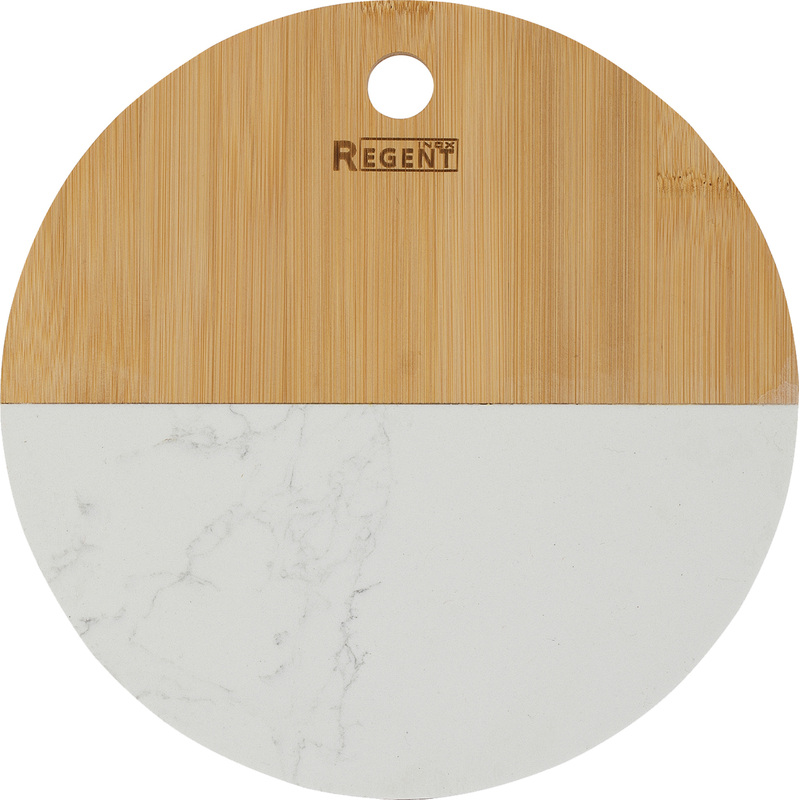 Изображение товара Разделочная доска Regent inox Bamboo бамбук мрамор 24х24х1.2 см стильная и практичная