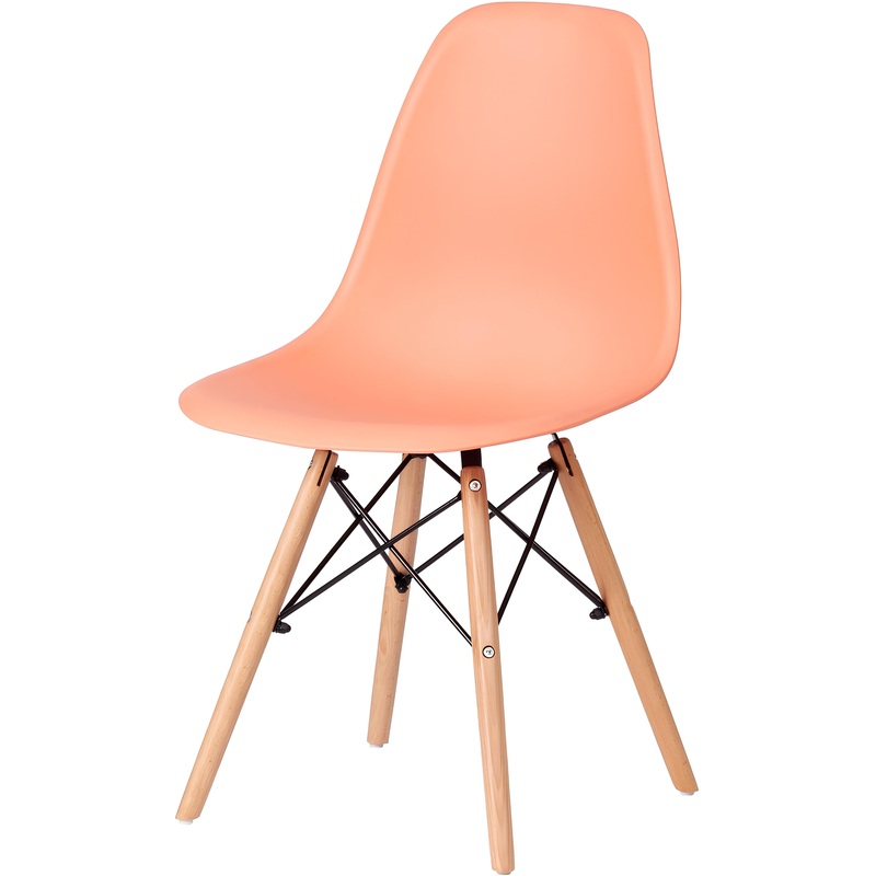 Изображение товара Стул обеденный TetChair Cindy (Eames) 21374 оранжевый (пластик, массив дерева)