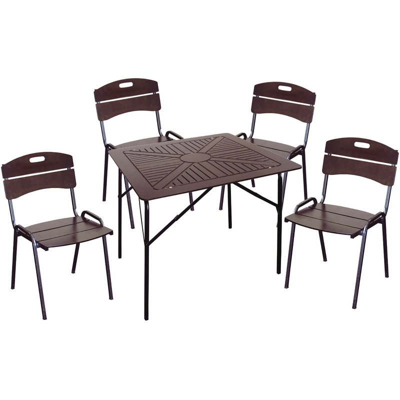 Изображение товара Набор мебели Бистро коричневый/чёрный стол и 4 кресла Россия