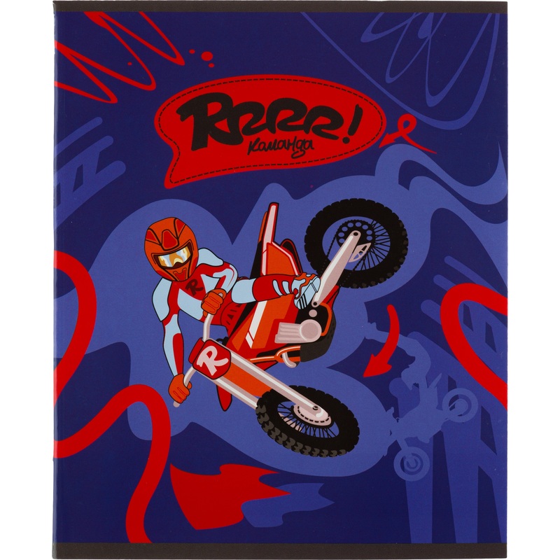Изображение товара Тетрадь общая Motocross А5 48 листов в клетку на скрепке обложка с рисунком ВД-лак