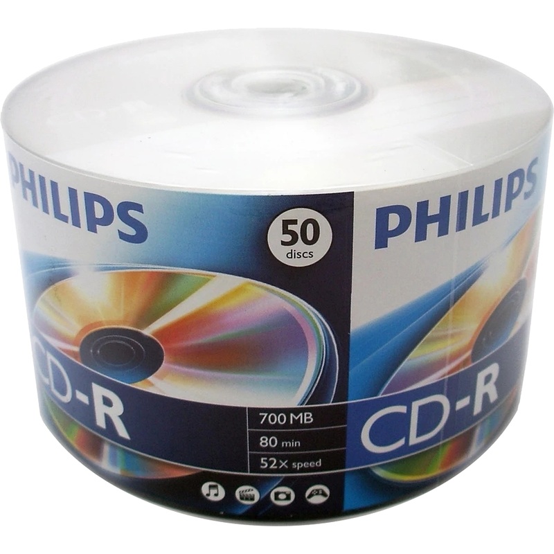 Изображение товара Диск CD-R Philips 700 МБ 52x cake box CR7D5SB50/97 (50 штук в упаковке)