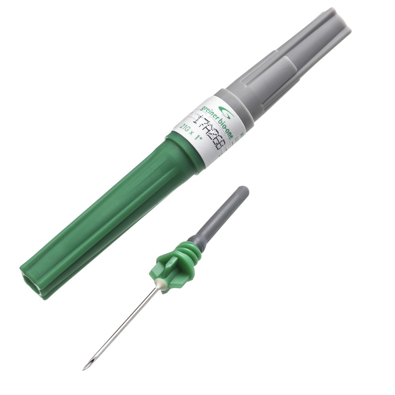 Изображение товара Игла двусторонняя Vacuette 21G 0.8x25 мм зеленая для заборa крови