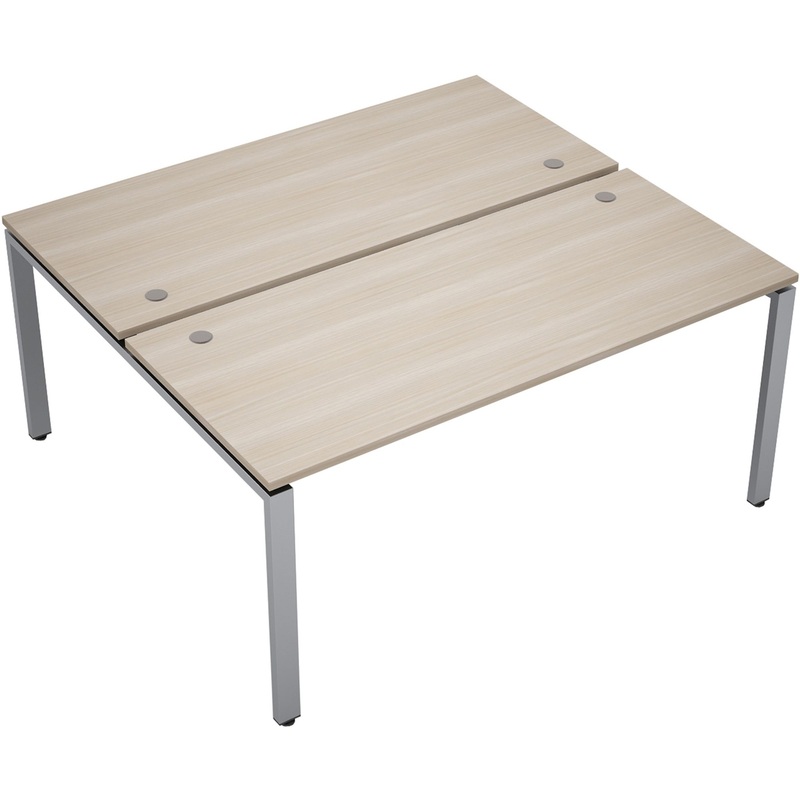Изображение товара Стол приставной Avance 6МБ.6289 двухместный Шамони светлый/алюминий матовый 1400x1635x750 мм