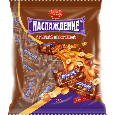 Конфеты шоколадные Наслаждение с мягкой карамелью 250 г купить по выгодной цене в интернет-магазине для офиса и дома | 1720609