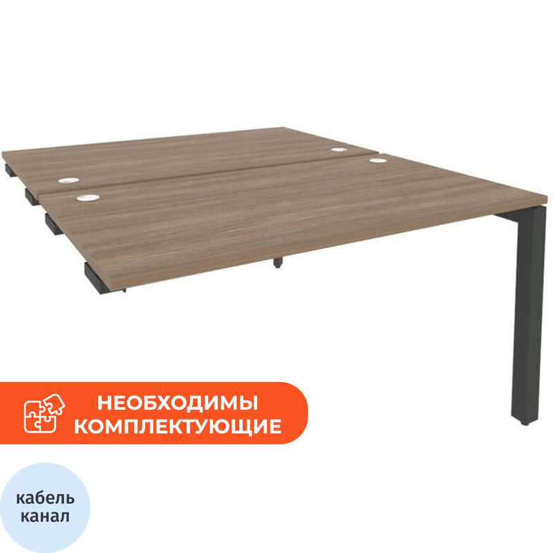 Изображение товара Рабочая станция на 2 рабочих места ONIX-П O.MP-D.SPR-3.8 дуб аризона антрацит 1380х1635х750 мм