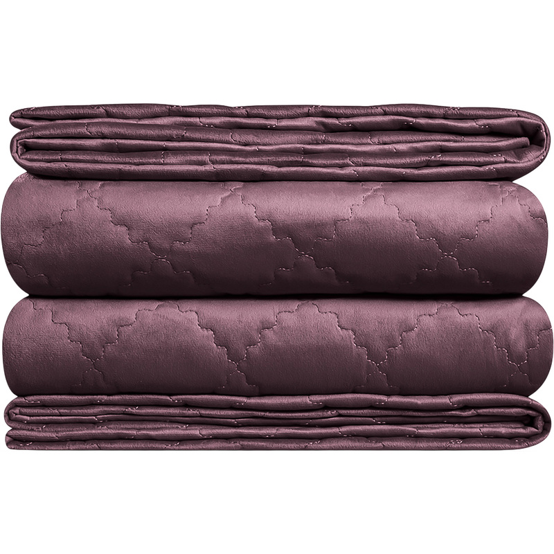 Изображение товара Покрывало стёганое Estia Вилен бархат 240x260 см фиолетовое для спальни